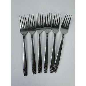 Stanley Roberts Rogers DANESMORE 6 Salad Forks 6-1/2" Stainless Flatware Korea